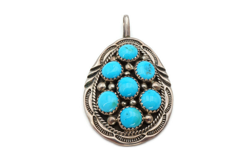Vintage Native American Navajo Sterling Silver Turquoise
