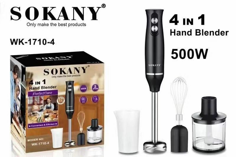 Frullatore Ad Immersione Mixer Minipimer Sokany Wk-1710 500w 4in1 Accessori luc