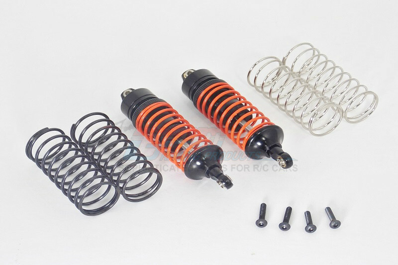 For Traxxas Slash -ALLOY FRONT ADJ. SHOCKS WITH ALLOY BALL ENDS - BLACK/ORANGE