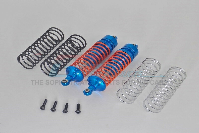For Traxxas Slash -ALLOY REAR ADJ. SHOCKS W/ ALLOY BALL ENDS-1PR SET-BLUE-ORANGE
