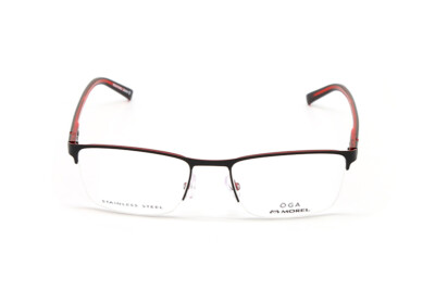 OGA Morel 10110O NN15 Black Red Semi Rim Optical Eyeglasses Frame 55-20-145