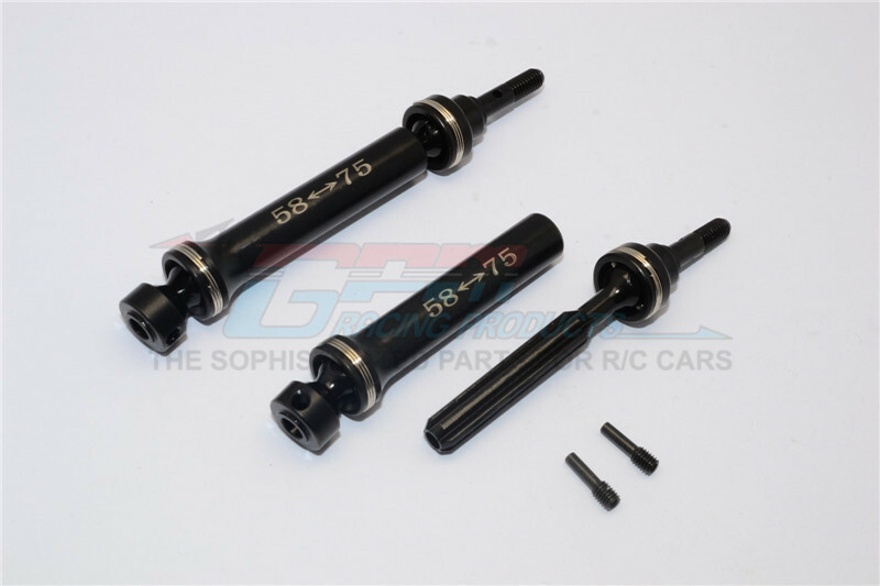 For Traxxas Mini E-Revo-STEEL #45 FRONT/REAR CVD DRIVE SHAFT - 1PR SET - BLACK