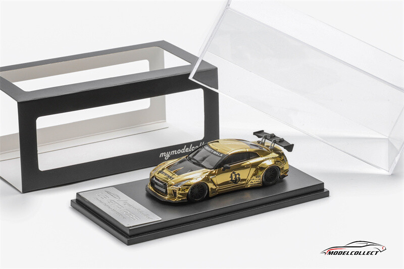Model Collect MC 1:64 GT-R R35 LB Chrome Gold Diecast Model