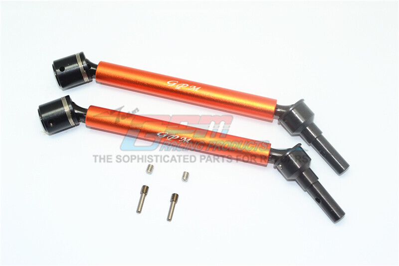 For Traxxas E-Revo 2.0-ALUM. BODY & STEEL JOINT ADJUSTABLE F/R CVD-1 Pair-ORANGE