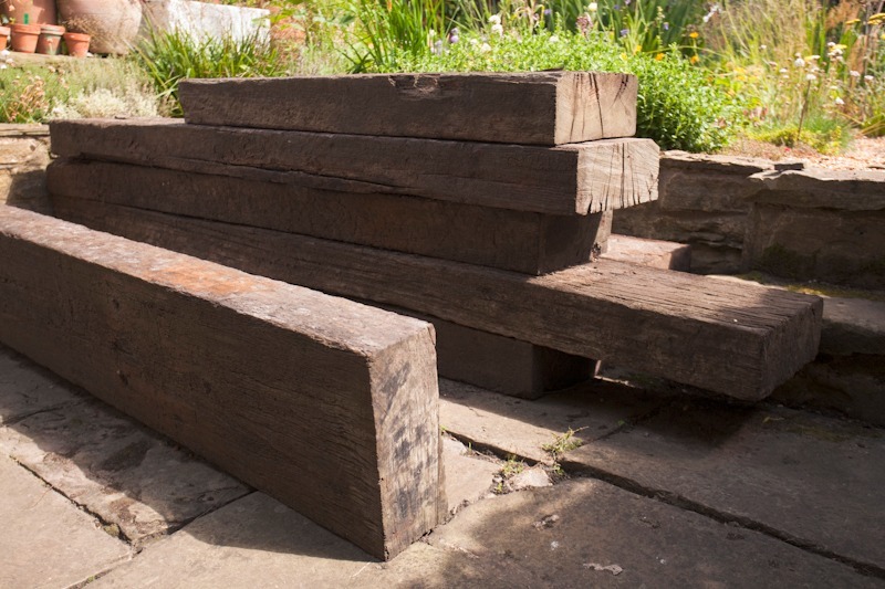 Reclaimed Jarrah hardwood railway sleepers 2.5m, 2.1m and 1.3m