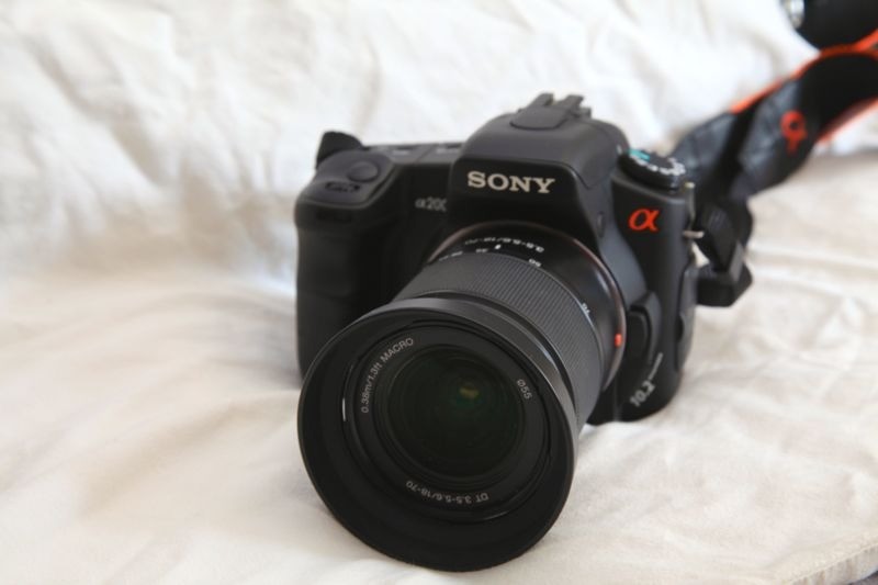 Sony A200 DSLR camera with 3 lenses, flash and charger. in Lymington