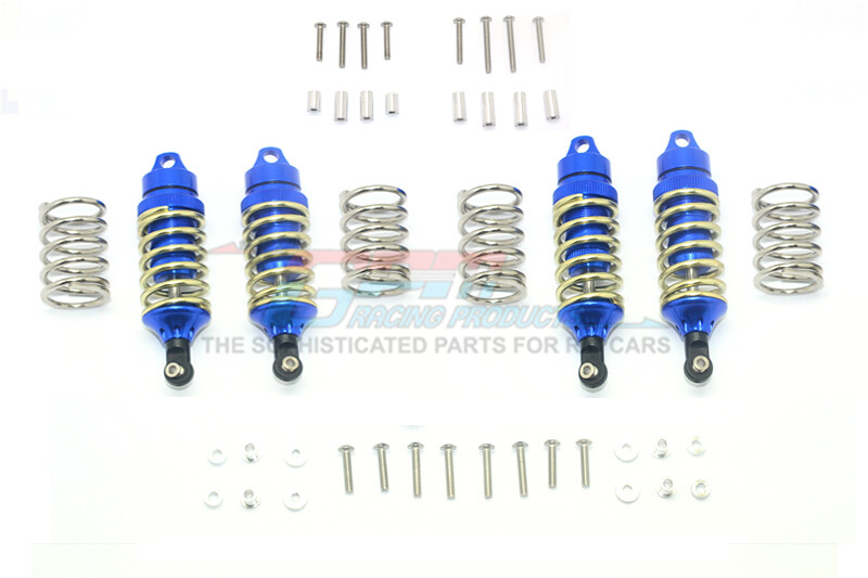 For Traxxas Rustler -ALUM. F&R SHOCKS-LOW CENTER OF GRAVITY VERSION-2 PAIR-BLUE