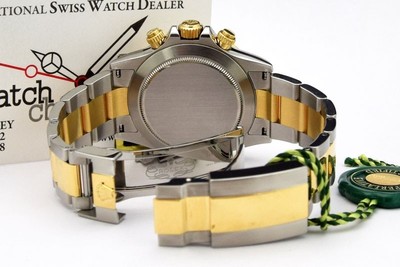 Rolex Daytona Gold White Diamond Dial 116523 Rehaut with Rolex Card - WATCH CHES