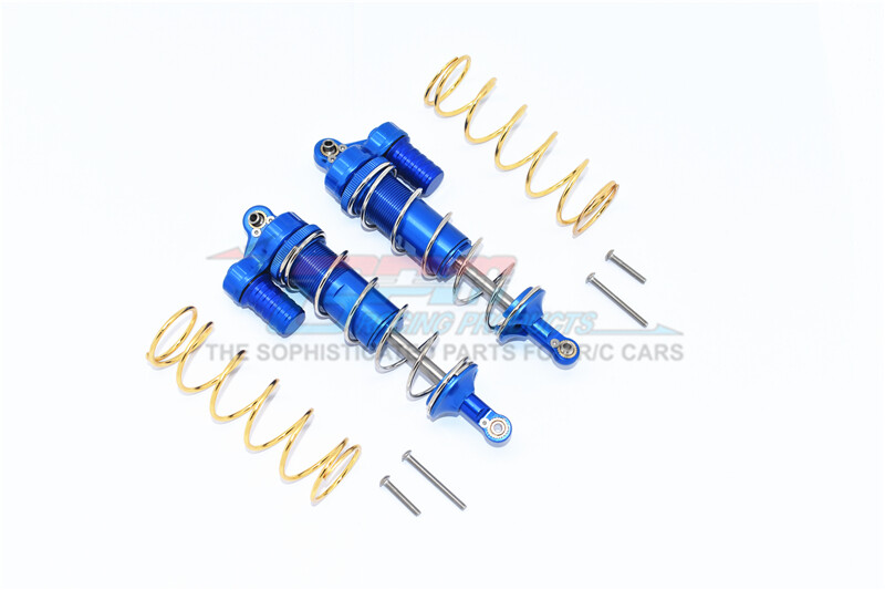 For Traxxas Maxx-ALUM. FRNT/REAR L-SHAPE PIGGY BACK SHOCKS 125MM-1 Pair-Blue