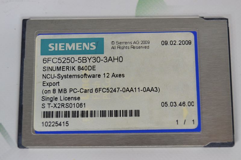 SIEMENS SINUMERIK 840DE 6FC5250-5BY30-3AH0 8MB PCMCIA-Card
