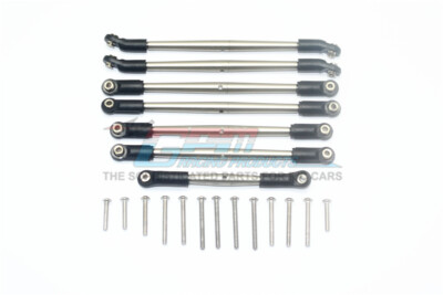 For Traxxas STNLESS. STEEL ADJUSTABLE UPPER & LOWER SUSP. LINKS (See Desc.) -7PC