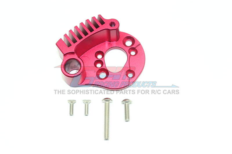 For Traxxas E-Revo 2.0-ALUMINUM MOTOR MOUNT WITH HEAT SINK FINS - 5PC SET - RED