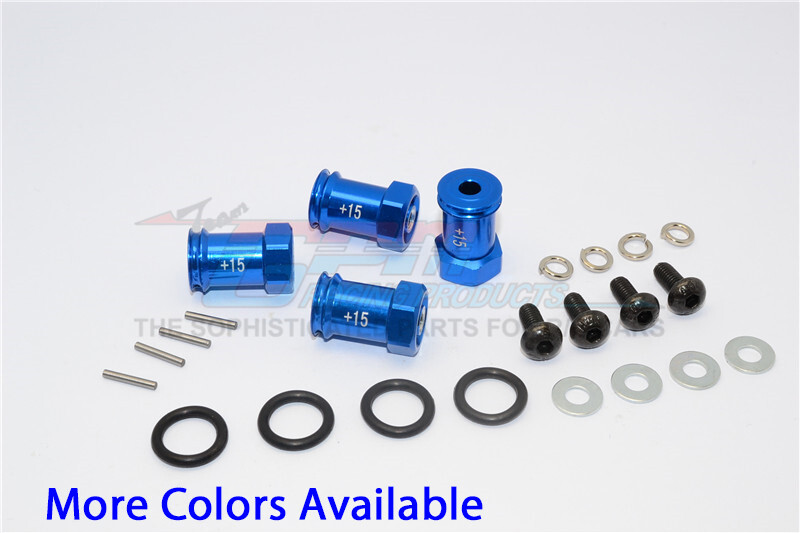 For Traxxas Mini E-Revo-ALLOY HEX ADAPTOR(+15MM)- 4 PC SET