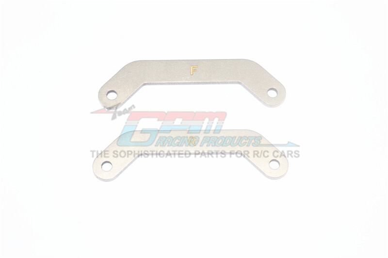 For Traxxas Maxx-STAINLESS STEEL FRONT+REAR BULKHEAD TIE BAR -2PC Set-Silver
