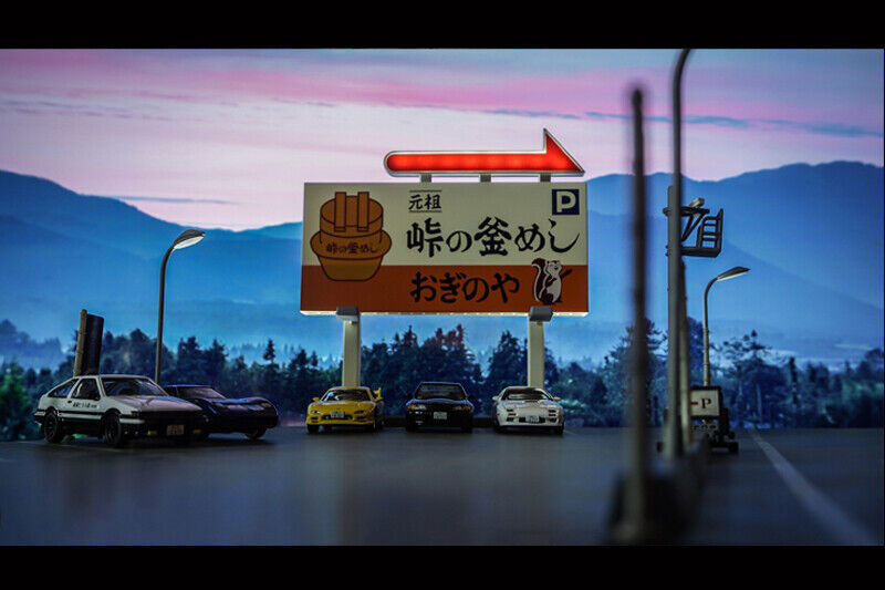 ☆ Diorama Billboard/Container①　　　【数量限定 】 MoreArt&TimeMicro 1:64 HKS Yokohama RocketBunny Assemble