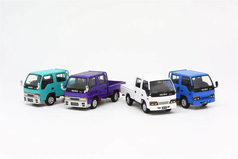 4R-742 Model 1 1/64 いすゞ ISUZU ELF Blue Model 1 1:64 Diecast Model Car - Isuzu ELF Blue (RHD