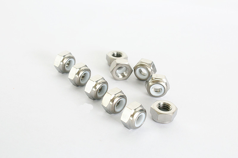 6pcs M5 M6 Titanium Lock Nut w/ Nylon Anti loose Head Screw For Bike Bicycle