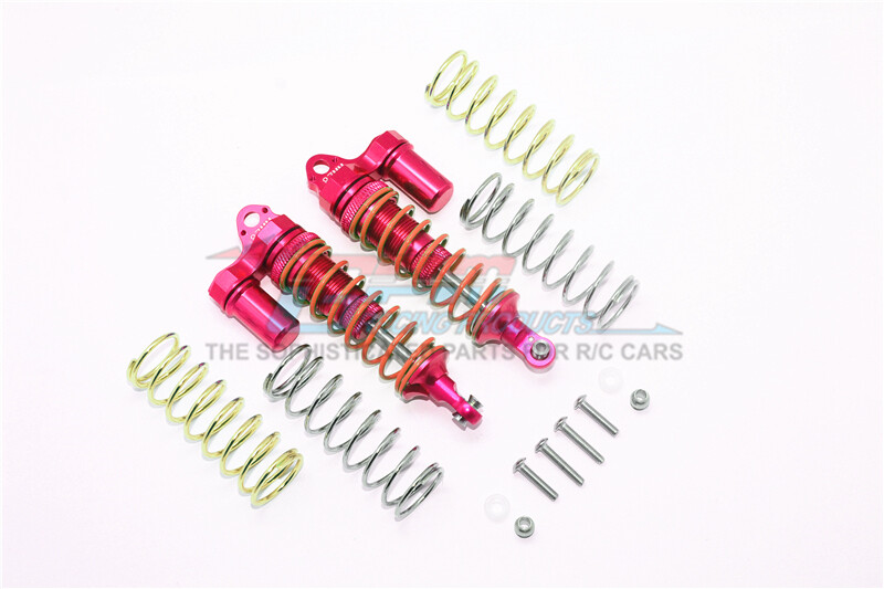 For Traxxas Rustler-ALUM. FRNT ADJ L-SHAPE SHOCKS 87MM-1 PAIR-RED/ORANGE