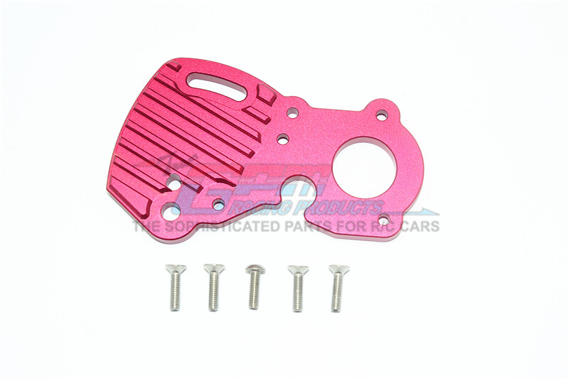 For Traxxas E-Revo 2.0-ALUMINUM MOTOR PLATE WITH HEAT SINK FINS - 6PC SET - RED