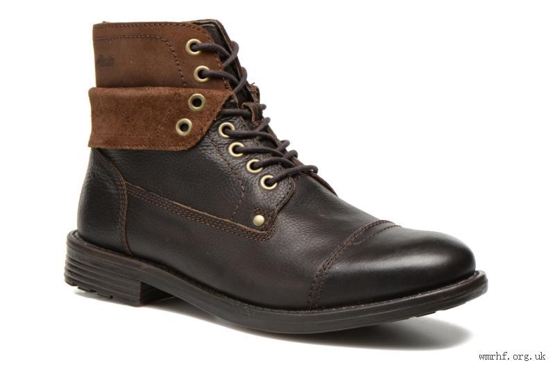 Clarks Mens Faulkner Hi Walnut WLIned CUSHION PLUS
