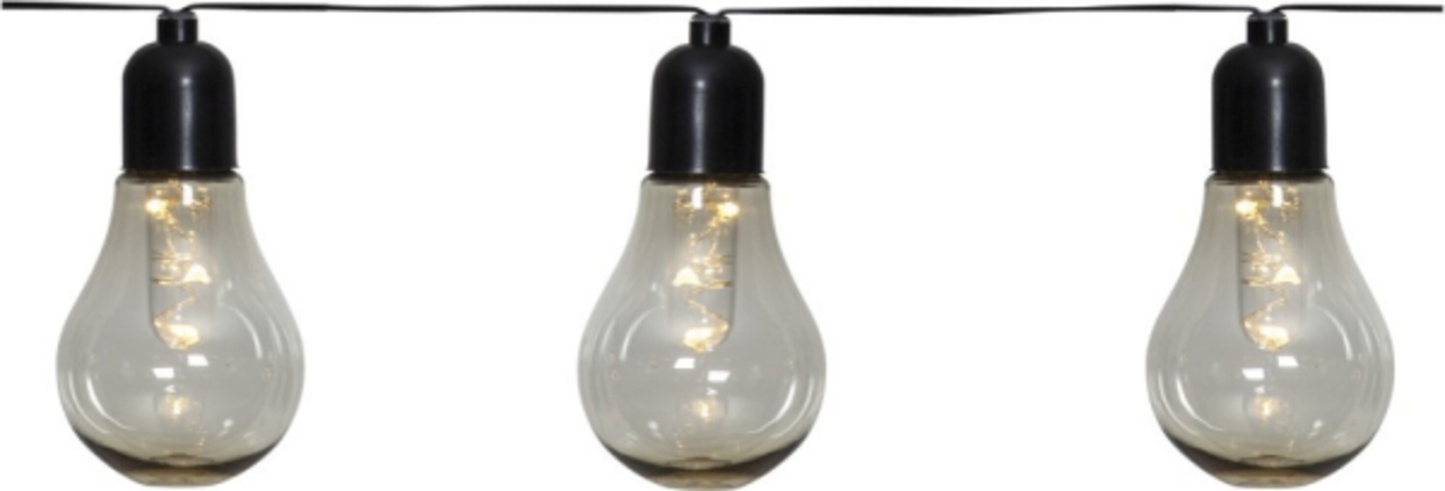 Konstsmide LED Baumkette One String – 25 Bernsteinfarbene Dioden, 4,5V, 3,6W, Grünes Kabel, Innenbereich, Flackernder Effekt