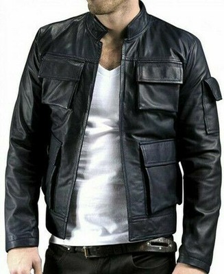 KAYS LEDER HAN SOLO EMPIRE STRIKES BACK STAR WARS JACKE ECHTE LAMMFELL-HALLOWEEN-JACKE