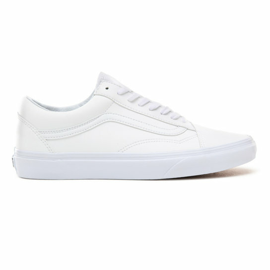 mens vans old skool white leather
