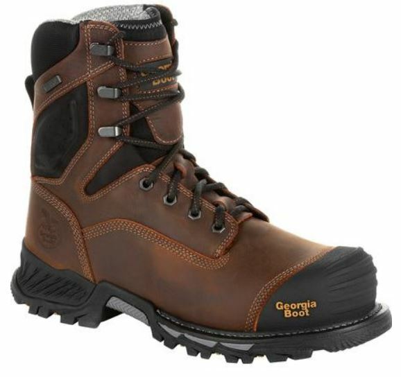 Pre-owned Georgia Boot Rumbler 8" Composite Toe Eh Waterproof Work Boot Gb00285 In Brown