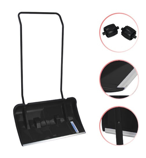 Schneeschieber Mit Rollen Schneeschaufel Schwarz RÃ¤Dern Schneeschild Alukante