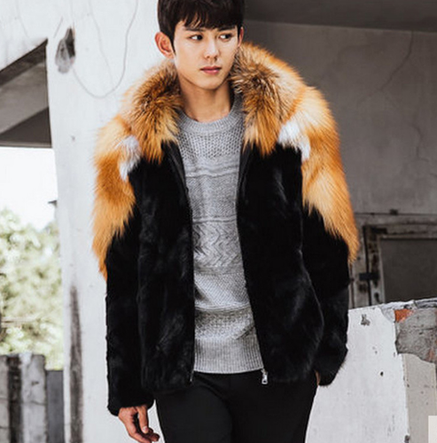 Mens Faux Fur Coats Casual Jacket Warm Winter Short Plus