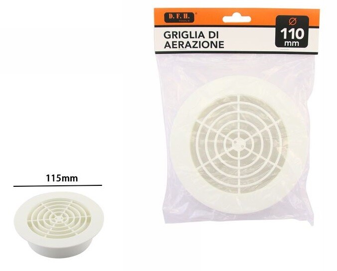 Griglia Di Ventilazione Rotonda Diametro 11cm Per Aspirazione Aria Aerazione dfh