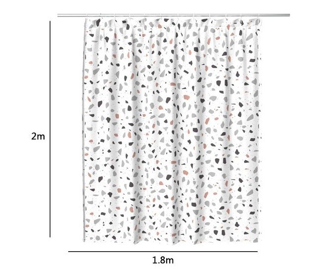 Tenda Doccia AntiMuffa Impermeabile 180x200cm Con Anelli Bagno Geometric dfh