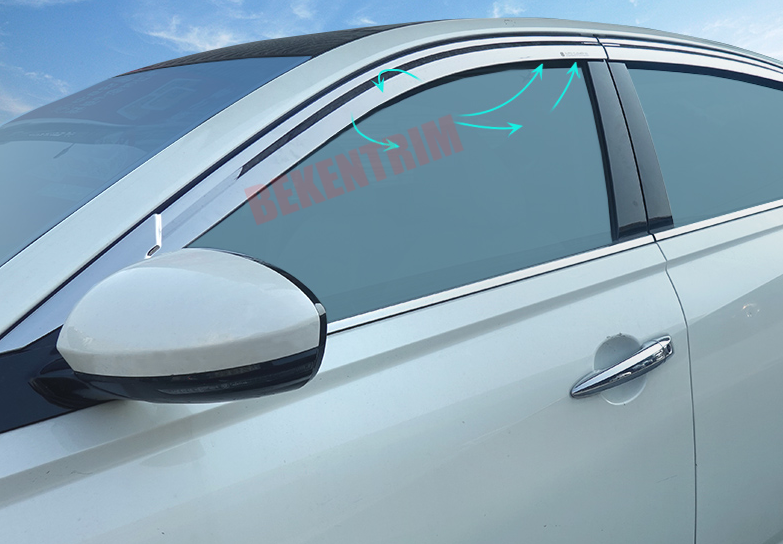 FOR Nissan Altima 20192021 Chrome Window Visor Vent Shades Sun Rain