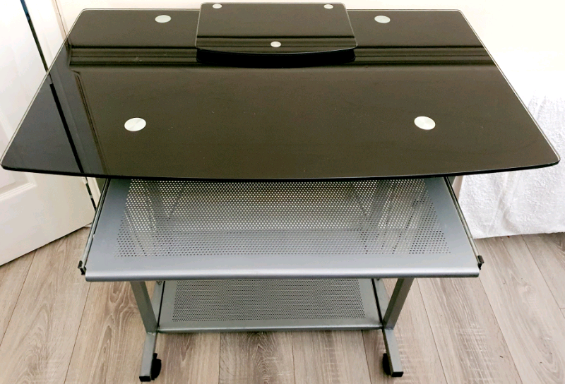 Black Tempered Glass Computer Desk Workstation in Port Glasgow, Inverclyde Gumtree