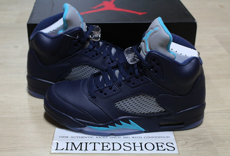 NIKE AIR JORDAN 5 V RETRO HORNETS MIDNIGHT NAVY 136027-405