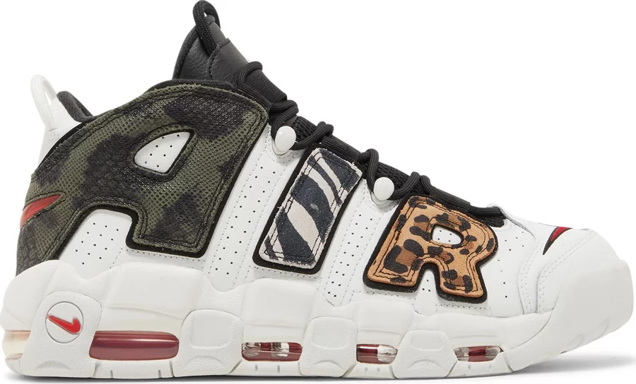 Nike Air More Uptempo Tunnel Walk Animal White Red Black DZ4838-100 Мужские 10