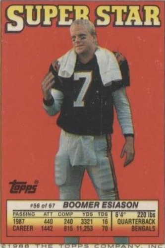 1988 Topps Super Star Sticker Back Cards Boomer Esiason Mike Rozier #56