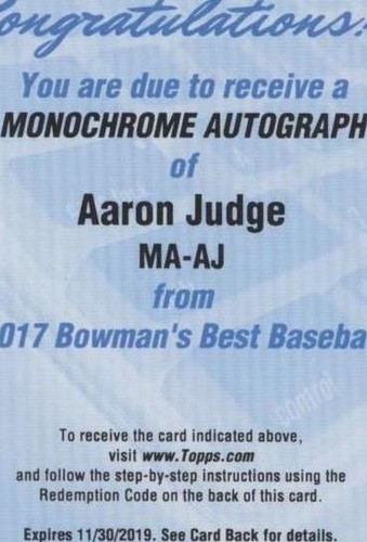 2017 Bowman's Best - Aaron Judge #MA-AJ