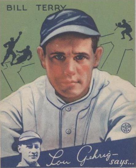 Goma de mascar Goudey Big League 1934 - Bill Terry #21