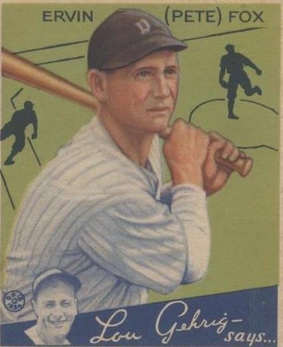1934 Goudey Big League Chewing Gum - Pete Fox #70