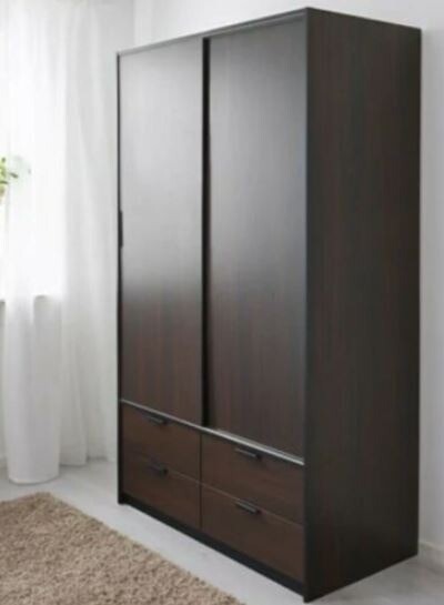 2x Ikea Trysil Wardrobe W Sliding Doors And 4 Drawers Dark Brown