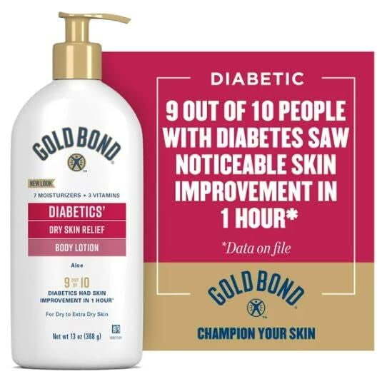 Gold Bond Diabetic Hand and Body Lotion for Relieving Extra Dry Skin 13Oz