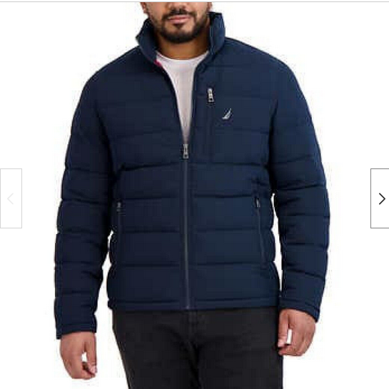 NAUTICA MEN'S QUILTED PUFFER PERFORMANCE JACKET(HTR INK NAVY MEDIUM)NWT