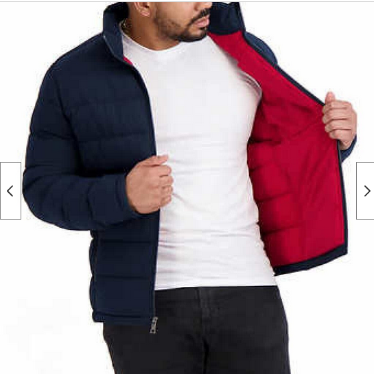 NAUTICA MEN'S QUILTED PUFFER PERFORMANCE JACKET(HTR INK NAVY MEDIUM)NWT