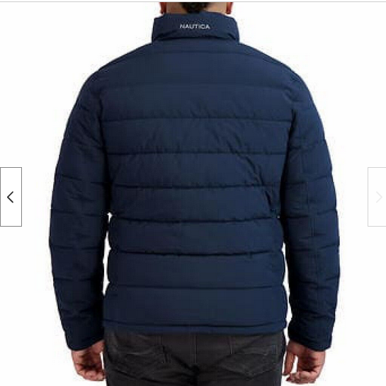 NAUTICA MEN'S QUILTED PUFFER PERFORMANCE JACKET(HTR INK NAVY MEDIUM)NWT
