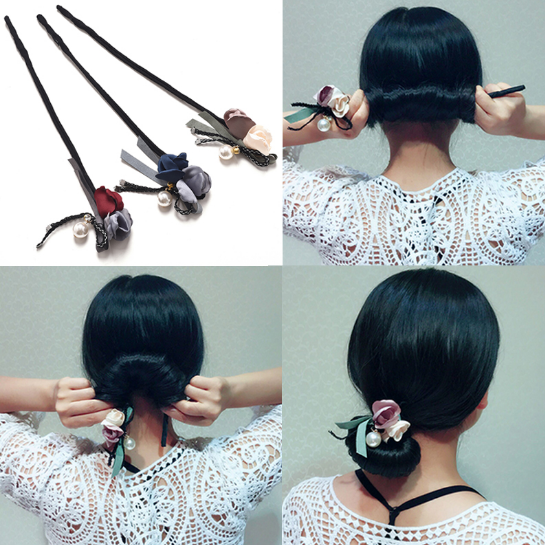 Women Flower Magic Bun Maker Girl Donut Device Quick Messy Hair