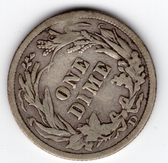 1909D Barber Dime - VF - Cut on Obverse