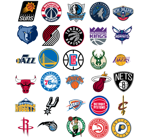 NBA Teams Iron On Transfers For Light Or Dark Fabrics