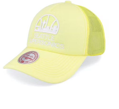 Mitchell & Ness Yellow NBA Seattle Supersonics Pastel Trucker HWC Snapback -