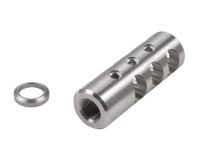 Stainless Steel 1/2''x28 TPI Thread For .22LR/.223/5.56 Competition Muzzle Brake